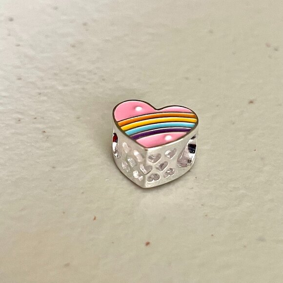 Pastel Rainbow Heart Bracelet Charm - Picture 2 of 5